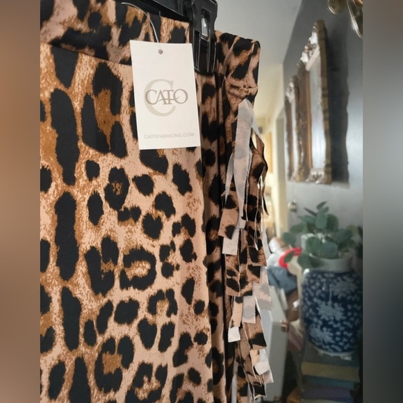 Cato Leopard Pattered Fringe Maxi Skirt - Picture 2 of 3